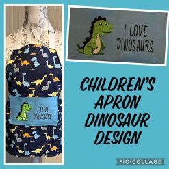 Handmade Children’s Fabric Apron Dinosaur Design