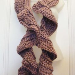 Ruffled scarf, metallic pink