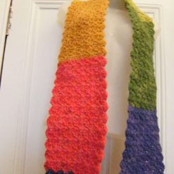 Ruffled scarf, metallic pink
