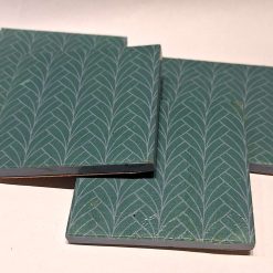 Coasters - Set of four green Art Deco decoupage 1 Coasters - Set of four green Art Deco decoupage 1