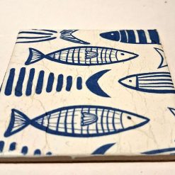 Coasters - Set of four blue fish decoupage