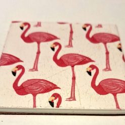 Coasters - Set of four flamingo decoupage