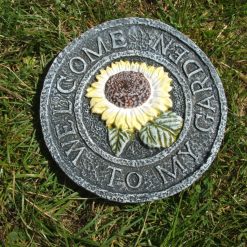 Latex mould / mold for a Welcome to My Garden Plaque with Sunflower.