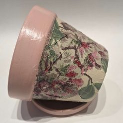 Plant pot - small decoupaged terracotta pot and saucer 5 Plant pot - small decoupaged terracotta pot and saucer 5
