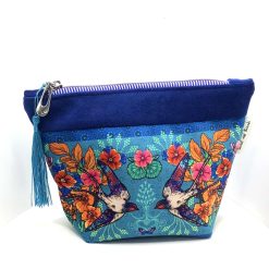A Velvet Swallows cosmetic bag Blue