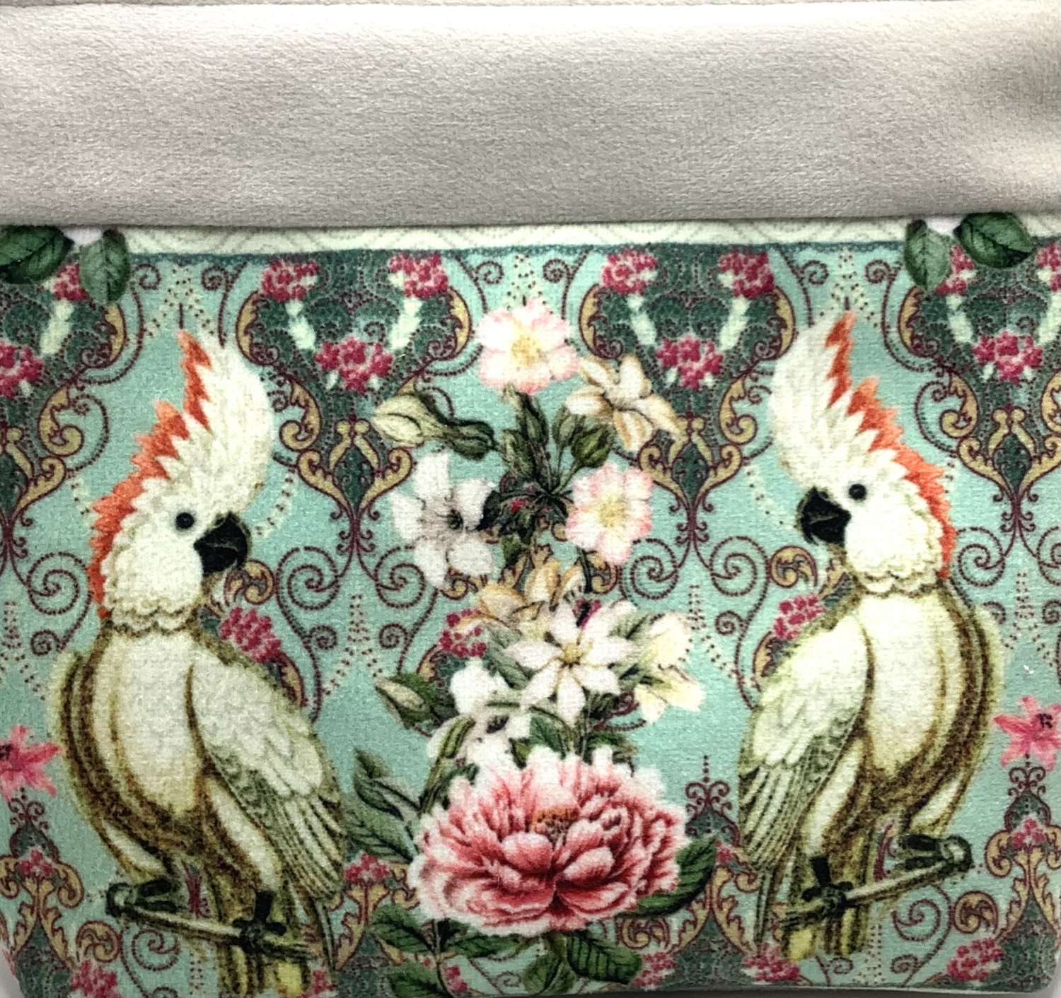 A Velvet Vibrant Lotus Flowered bag in Vintage Rose A Velvet Vibrant Lotus Flowered bag in Vintage Rose