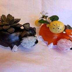 CUTE SLEEPY DOG PLANTER made of resin