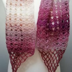 Crochet Angora-style Lacy Blush Scarf