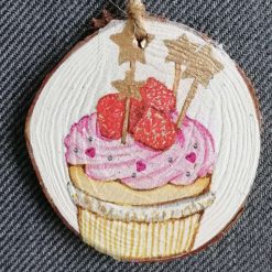 Wooden Hanging Decoration.  Cat