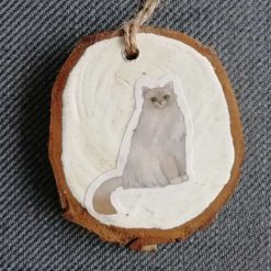 Wooden Hanging Decoration.  Cat