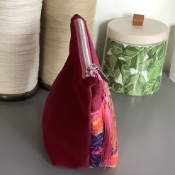 A Velvet Vibrant Lotus Flowered bag in Vintage Rose 1