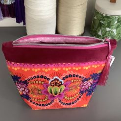 A Velvet Vibrant Lotus Flowered bag in Vintage Rose 2