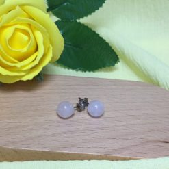 Gold Round Murano Glass Stud Earrings