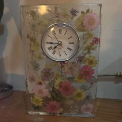 Handmade resin floral mantle clock