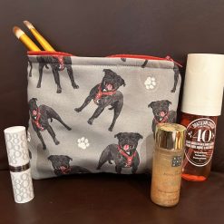 Staffy Staffordshire Bull Terrier make up purse (contents not included)