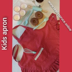 Kids apron for girls - red