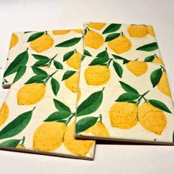 Coasters - Set of four vintage style lemons decoupage