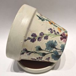 Plant pot - small decoupaged terracotta pot and saucer 1 Plant pot - small decoupaged terracotta pot and saucer 1