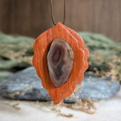 Agate Botswana with bubinga wood