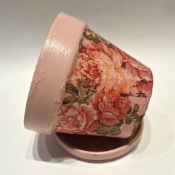 Plant pot - small decoupaged terracotta pot and saucer 4 Plant pot - small decoupaged terracotta pot and saucer 4