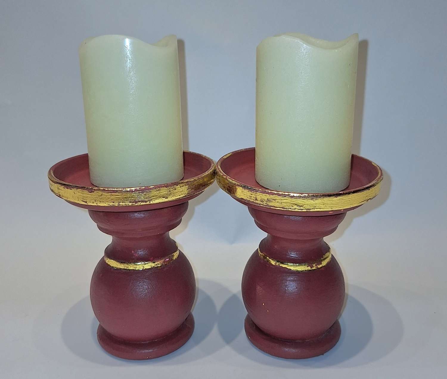 Candleholder - Upcycled red and gold from curtain rings Candleholder - Upcycled red and gold from curtain rings