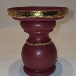 Candleholder - Upcycled red and gold from curtain rings 1 Candleholder - Upcycled red and gold from curtain rings 1