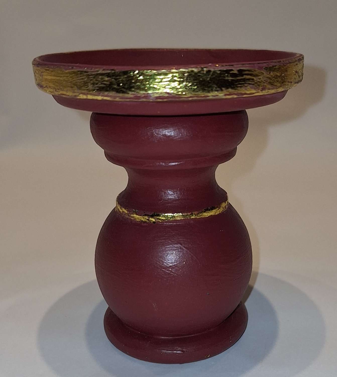 Candleholder - Upcycled red and gold from curtain rings Candleholder - Upcycled red and gold from curtain rings