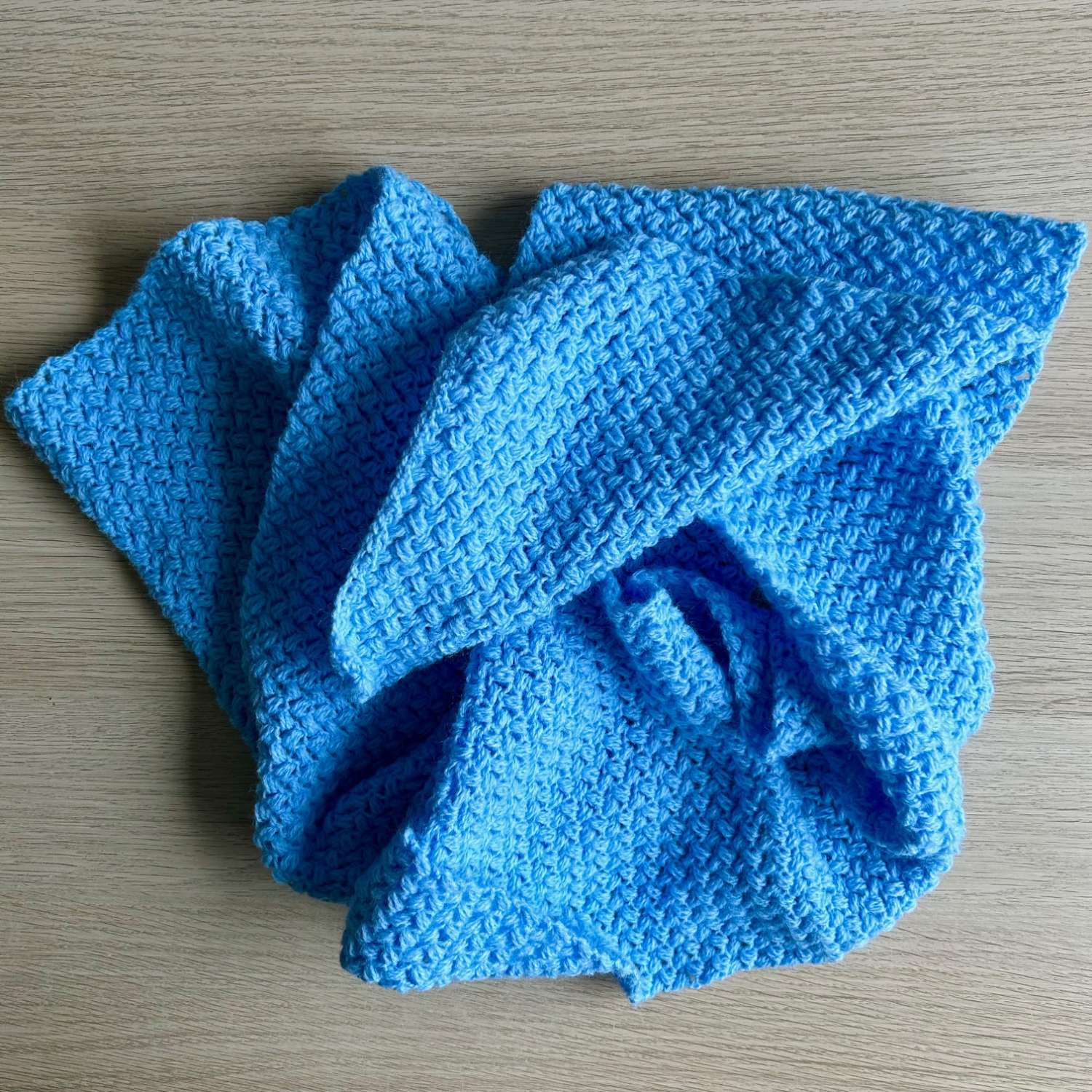 Scarf - Crochet Pale Blue Weave Scarf - Crochet Pale Blue Weave