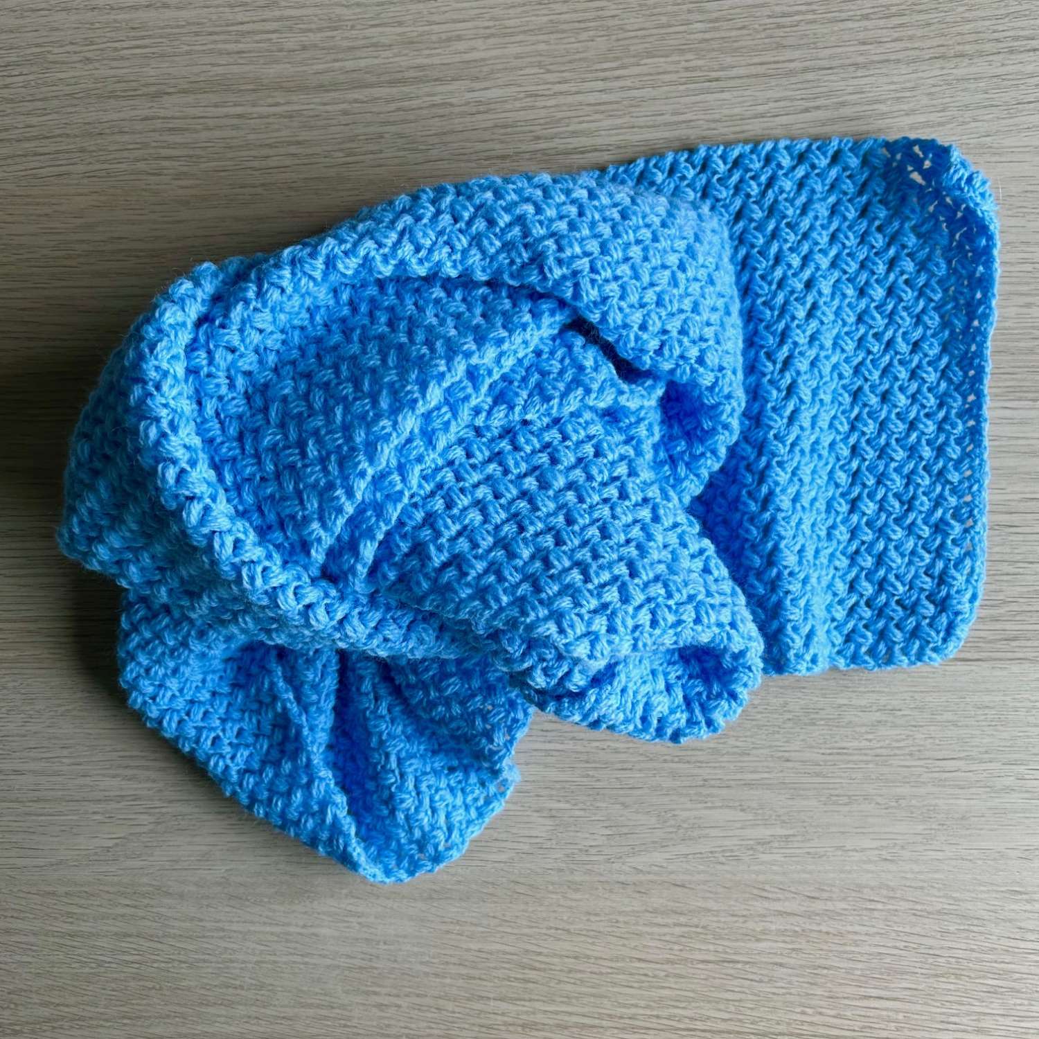 Scarf - Crochet Pale Blue Weave Scarf - Crochet Pale Blue Weave