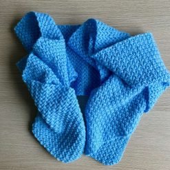 Scarf - Crochet Pale Blue Weave