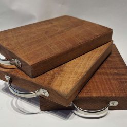 Chopping board - Reclaimed wood with chrome handle - small