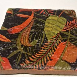 Coasters - Set of four black tropical decoupage