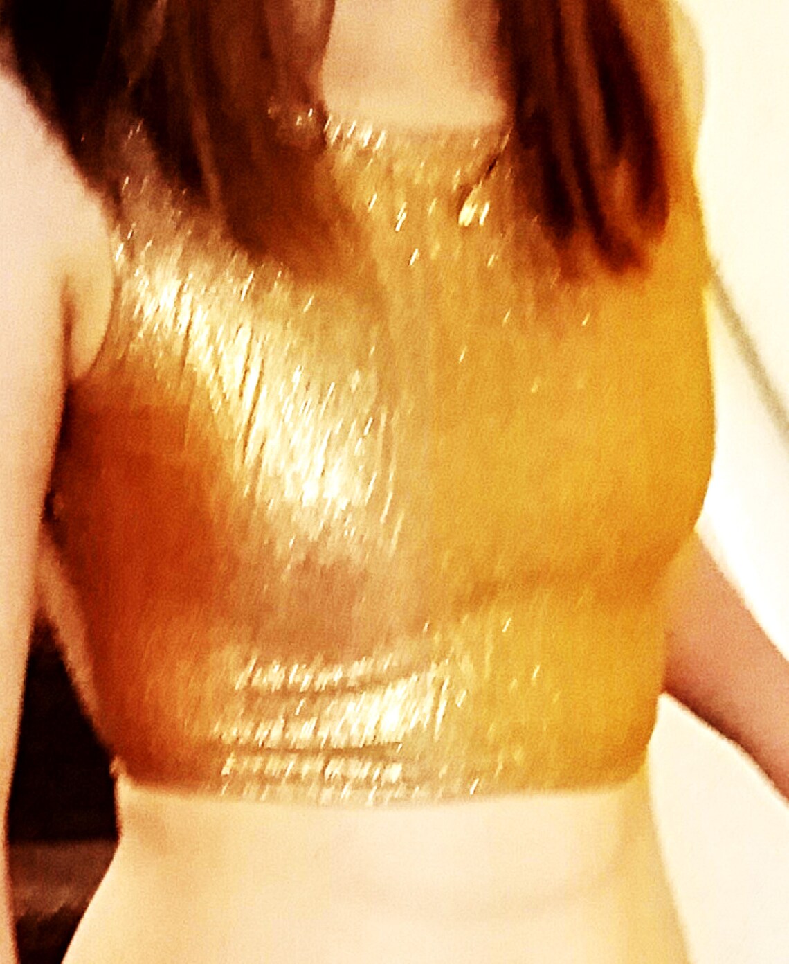 Backless Metallic Silver or Gold Crop Top Backless Metallic Silver or Gold Crop Top