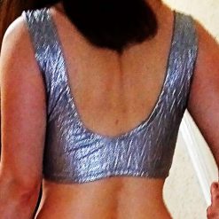 Backless Metallic Silver or Gold Crop Top 4 Backless Metallic Silver or Gold Crop Top 4