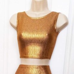 Backless Metallic Silver or Gold Crop Top 6 Backless Metallic Silver or Gold Crop Top 6