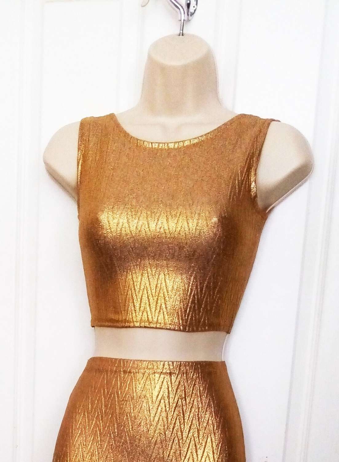 Backless Metallic Silver or Gold Crop Top Backless Metallic Silver or Gold Crop Top