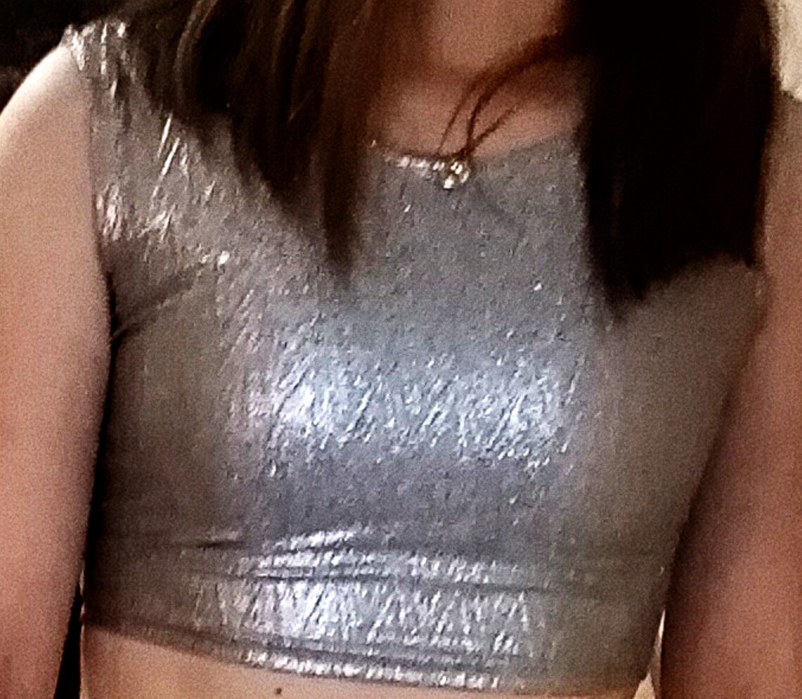 Backless Metallic Silver or Gold Crop Top Backless Metallic Silver or Gold Crop Top