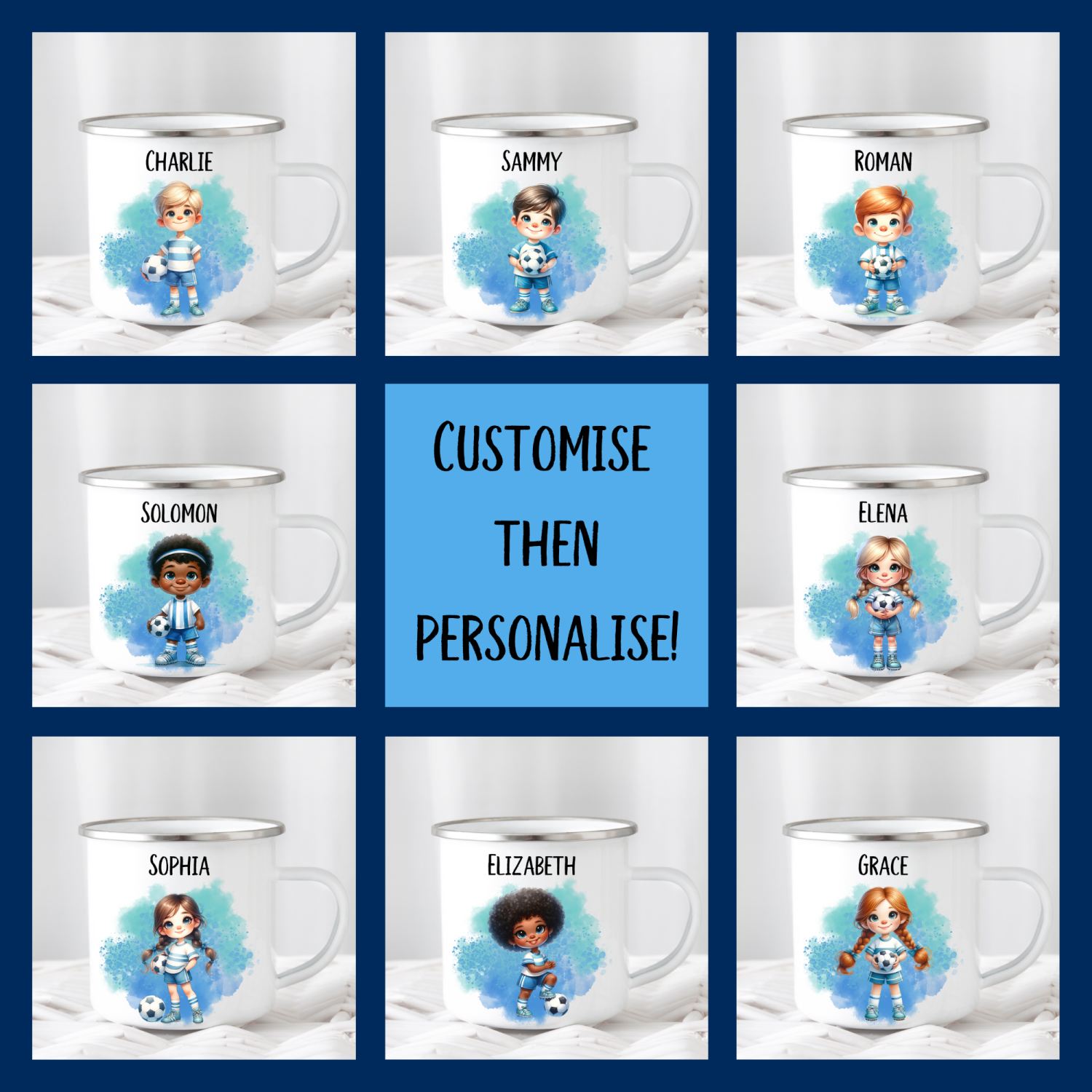 Football mug personalised for kids, Enamel cup for boy girl, Football gift for boys, for girls, Camping mug enamel, UK shop, Free delivery (Copy) Football mug personalised for kids, Enamel cup for boy girl, Football gift for boys, for girls, Camping mug enamel, UK shop, Free delivery (Copy)