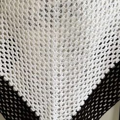 Crochet Black & White Shawl With Crochet Rose 2 Crochet Black & White Shawl With Crochet Rose 2