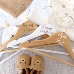 Personalised Baby Coat Hangers, Baby & Children's Clothes Hanger, Personalised Wooden Hanger, Baby Gift, Keepsake Gift, Baby Shower, Nursery Shelves 3 Personalised Baby Coat Hangers, Baby & Children's Clothes Hanger, Personalised Wooden Hanger, Baby Gift, Keepsake Gift, Baby Shower, Nursery Shelves 3