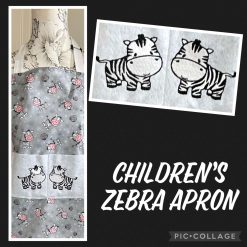 Handmade Children’s Fabric Apron Zebra Design