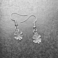 A Beautiful Pair of Silver Four Leaf Clover Drop Earrings 5 A Beautiful Pair of Silver Four Leaf Clover Drop Earrings 6
