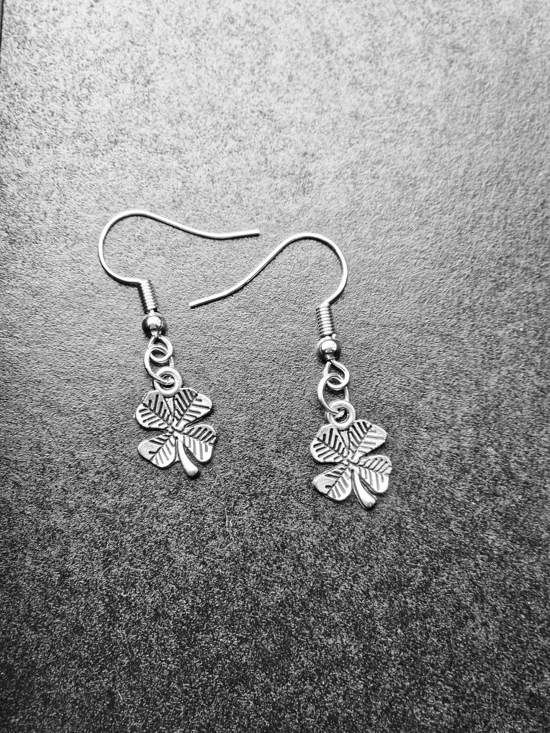 20240423_105105 A Beautiful Pair of Silver Four Leaf Clover Drop Earrings 1