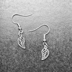 A Beautiful Pair of Silver Leaf Drop Earrings 5