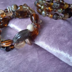 3 tier brown beaded memory wire cuff bracelet 4 3 tier brown beaded memory wire cuff bracelet 8