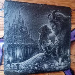 Beauty & Beast Decorative Slate Engraving