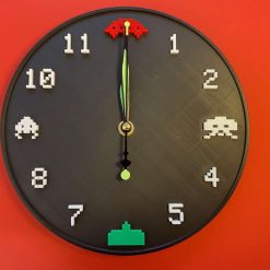 3D Printed Space Invader Themed Clock 220mm Diameter - Simple