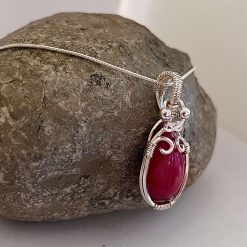 Red Jade Wire Wrapped Necklace 3