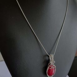 Red Jade Wire Wrapped Necklace 8