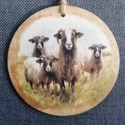 Wooden Hanging Decoration.  Sheep